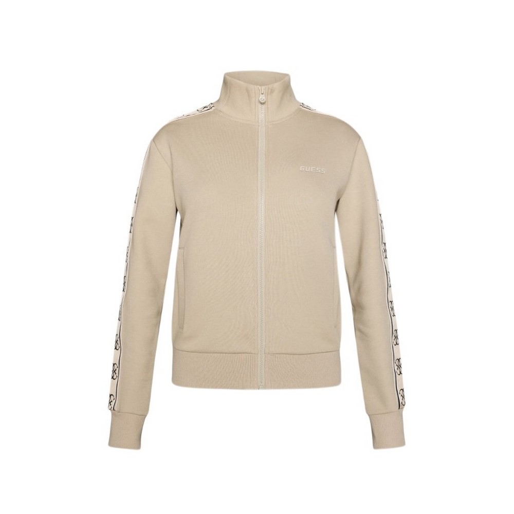 GUESS BRITNEY FULL ZIP SWEATSHIRT ΖΑΚΕΤΑ ΦΟΥΤΕΡ ΓΥΝΑΙΚΕΙΑ BEIGE