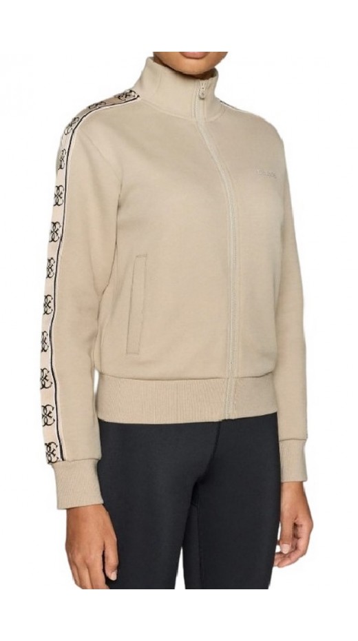 GUESS BRITNEY FULL ZIP SWEATSHIRT ΖΑΚΕΤΑ ΦΟΥΤΕΡ ΓΥΝΑΙΚΕΙΑ BEIGE