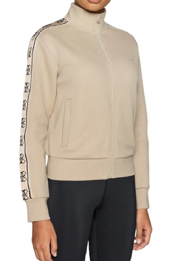GUESS BRITNEY FULL ZIP SWEATSHIRT ΖΑΚΕΤΑ ΦΟΥΤΕΡ ΓΥΝΑΙΚΕΙΑ BEIGE
