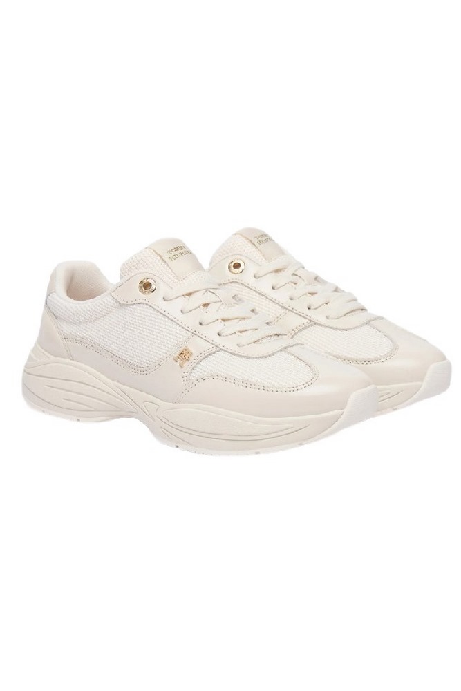 TOMMY HILFIGER MODERN RUNNER SHINY LEATHER ΠΑΠΟΥΤΣΙ ΓΥΝΑΙΚΕΙΟ BEIGE