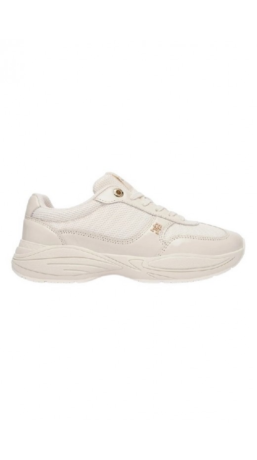 TOMMY HILFIGER MODERN RUNNER SHINY LEATHER ΠΑΠΟΥΤΣΙ ΓΥΝΑΙΚΕΙΟ BEIGE