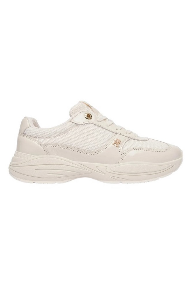 TOMMY HILFIGER MODERN RUNNER SHINY LEATHER ΠΑΠΟΥΤΣΙ ΓΥΝΑΙΚΕΙΟ BEIGE
