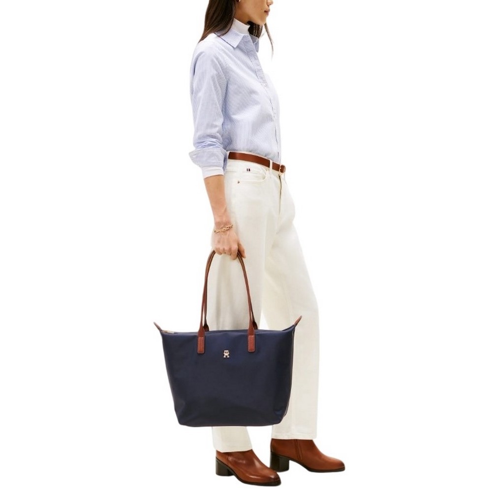 TOMMY HILFIGER POPETTE TOTE ΤΣΑΝΤΑ ΓΥΝΑΙΚΕΙΑ NAVY