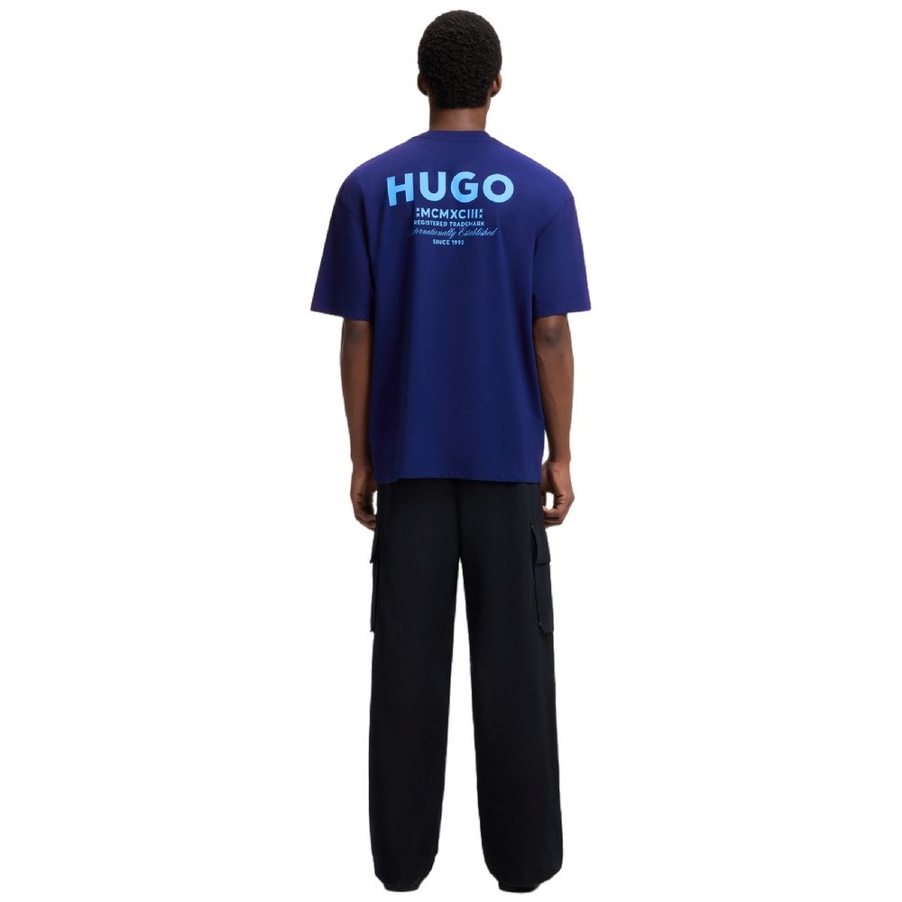 HUGO BOSS NALONO JERSEY T-SHIRT ΜΠΛΟΥΖΑ ΑΝΔΡΙΚΗ DARK BLUE