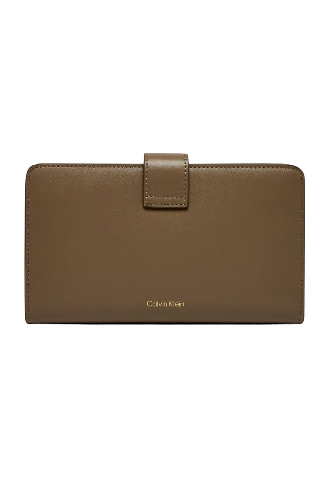 CALVIN KLEIN SNAP PASSPORT LONGFOLD WALLET ΠΟΡΤΟΦΟΛΙ ΓΥΝΑΙΚΕΙΟ TAUPE