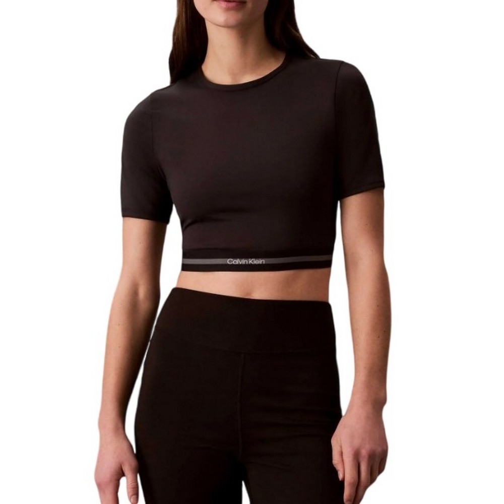 CALVIN KLEIN PERFORMANCE ICON SPORT SS TEE WITH WB ΤΟΠ ΜΠΛΟΥΖΑ ΓΥΝΑΙΚΕΙΑ BLACK