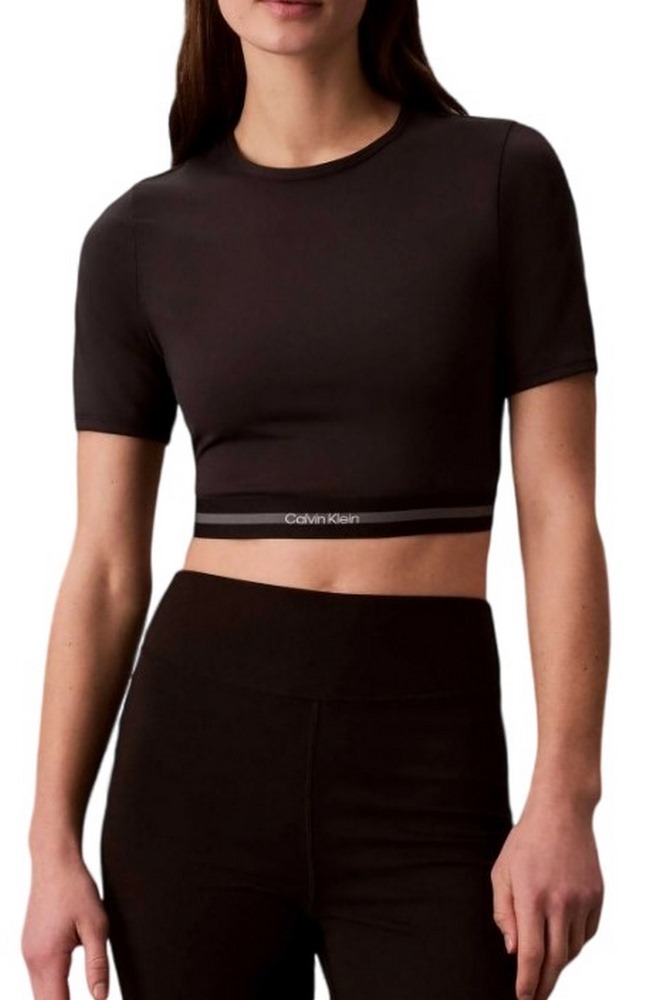 CALVIN KLEIN PERFORMANCE ICON SPORT SS TEE WITH WB ΤΟΠ ΜΠΛΟΥΖΑ ΓΥΝΑΙΚΕΙΑ BLACK