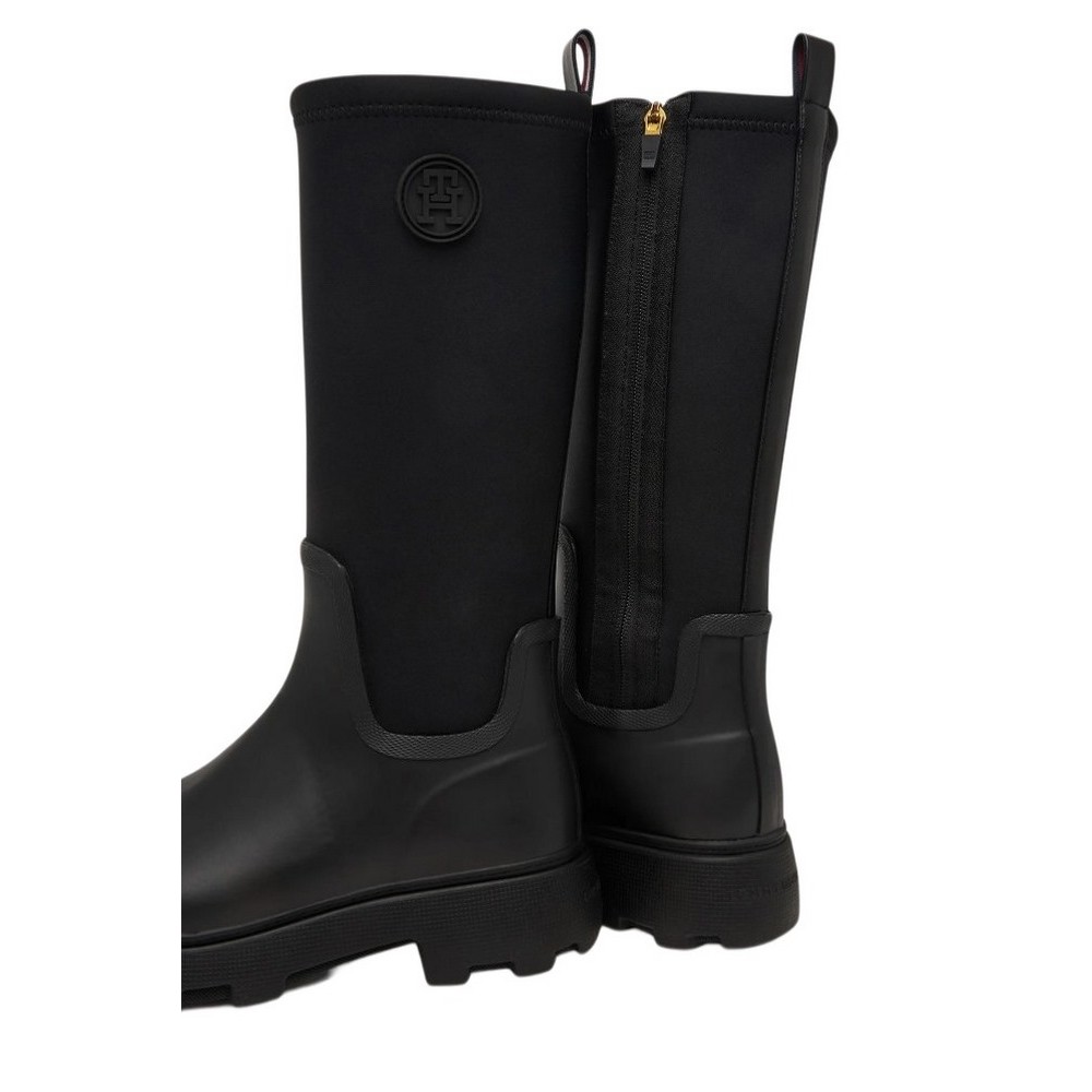 TOMMY HILFIGER STAMP WARM KNEE RAIN BOOT ΜΠΟΤΑ ΓΥΝΑΙΚΕΙΑ BLACK