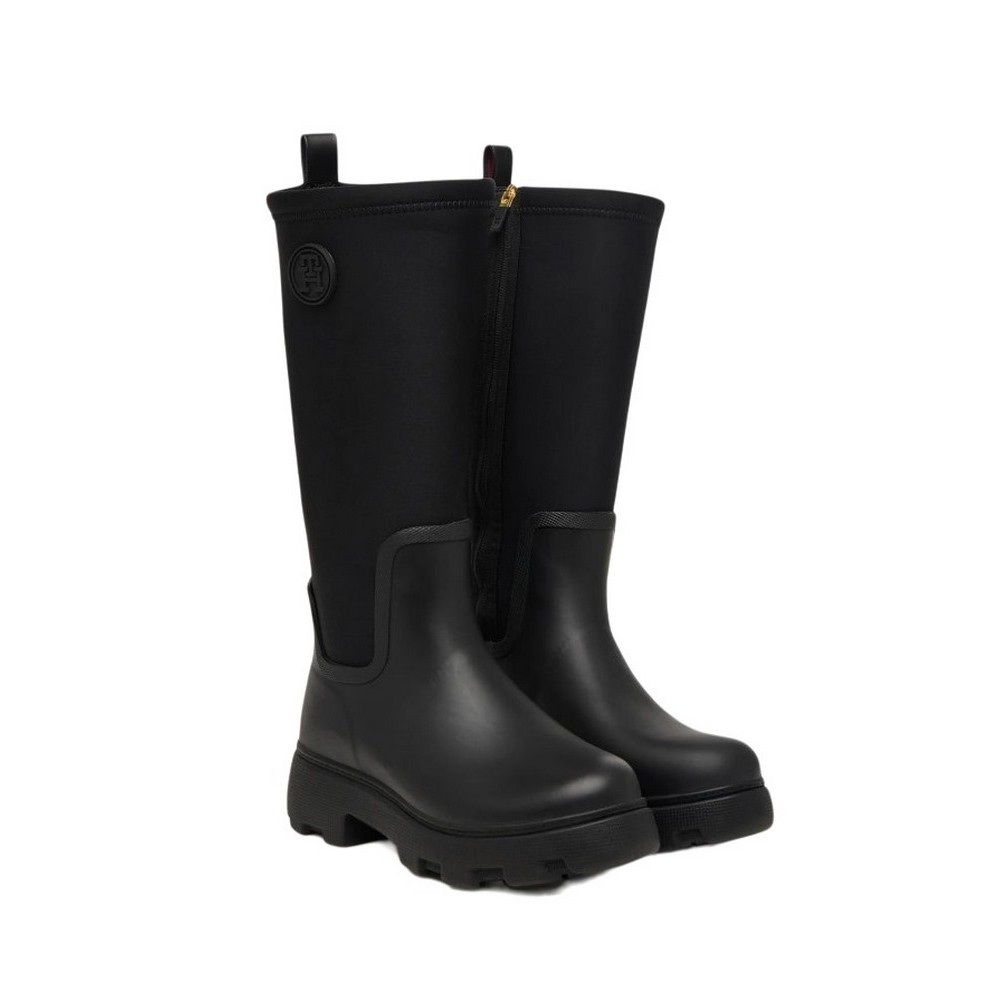 TOMMY HILFIGER STAMP WARM KNEE RAIN BOOT ΜΠΟΤΑ ΓΥΝΑΙΚΕΙΑ BLACK
