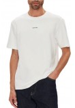 CALVIN KLEIN SS STRETCH PIQUE NANO EASY T-SHIRT ΜΠΛΟΥΖΑ ΑΝΔΡΙΚΗ BRIGHT WHITE