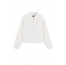 TOMMY JEANS FLAG ZIP THRU TEDDY EXT ΖΑΚΕΤΑ ΓΥΝΑΙΚΕΙΑ OFF WHITE