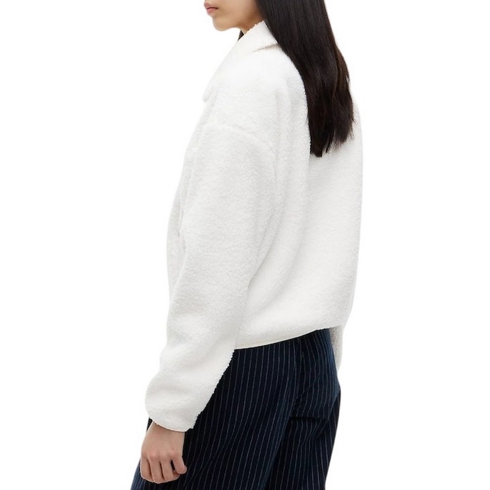 TOMMY JEANS FLAG ZIP THRU TEDDY EXT ΖΑΚΕΤΑ ΓΥΝΑΙΚΕΙΑ OFF WHITE