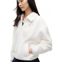TOMMY JEANS FLAG ZIP THRU TEDDY EXT ΖΑΚΕΤΑ ΓΥΝΑΙΚΕΙΑ OFF WHITE