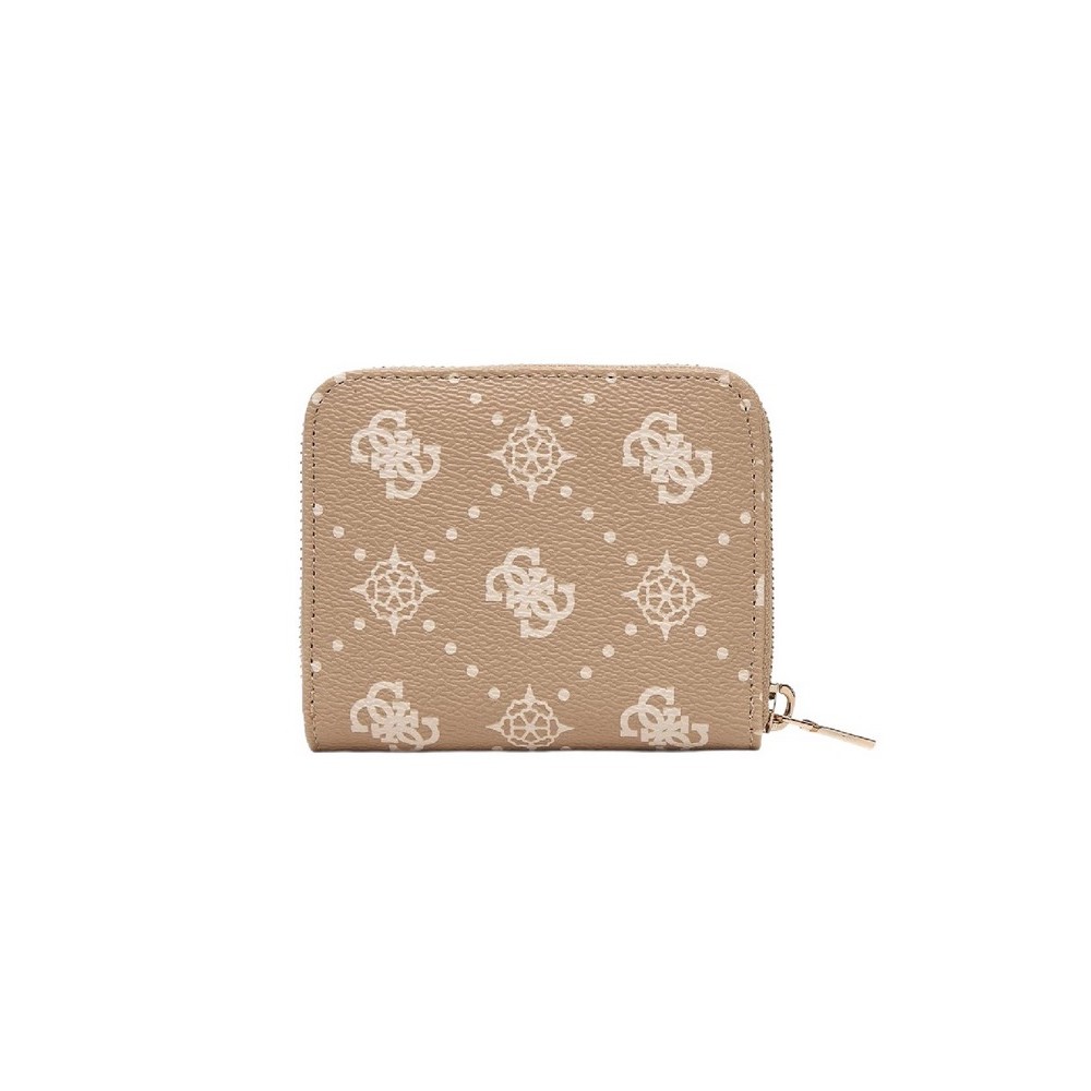 GUESS CARRIE LOGO SLG SML ZIP AROUND ΠΟΡΤΟΦΟΛΙ ΓΥΝΑΙΚΕΙΟ BEIGE