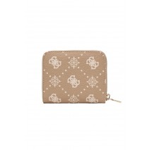 GUESS CARRIE LOGO SLG SML ZIP AROUND ΠΟΡΤΟΦΟΛΙ ΓΥΝΑΙΚΕΙΟ BEIGE