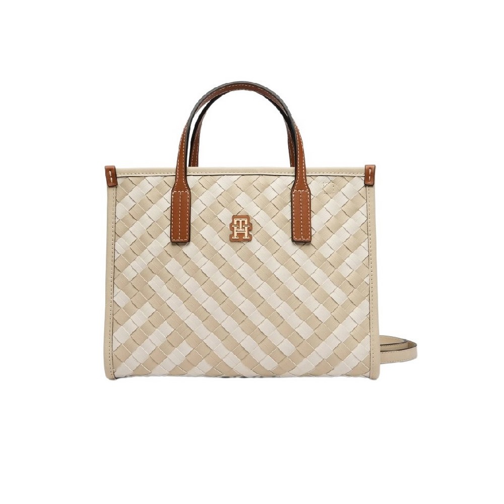 TOMMY HILFIGER CITY MINI TOTE ΤΣΑΝΤΑ ΓΥΝΑΙΚΕΙΑ NEUTRAL