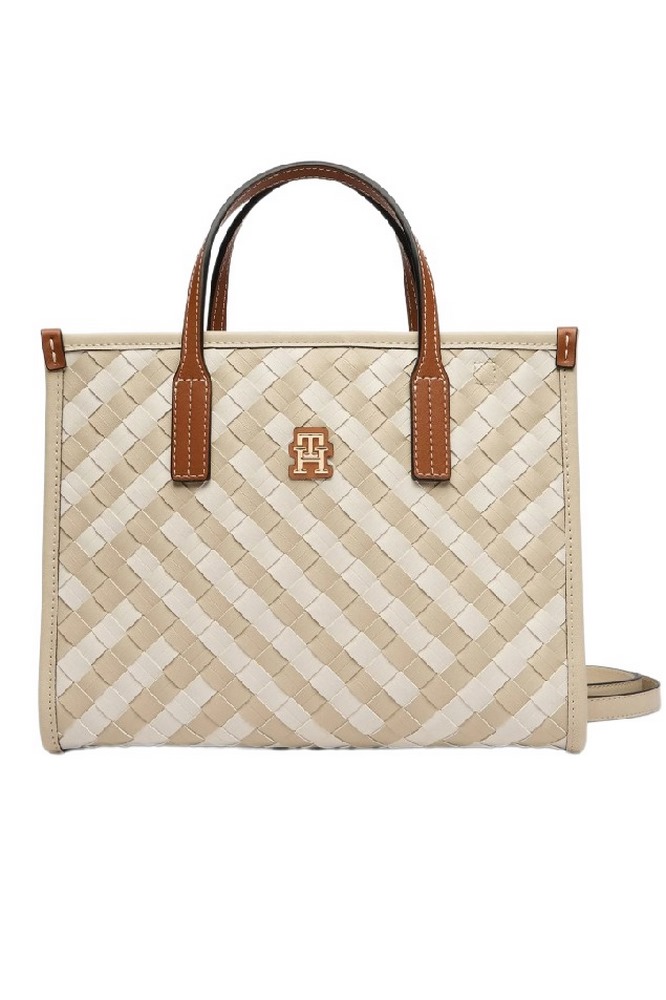 TOMMY HILFIGER CITY MINI TOTE ΤΣΑΝΤΑ ΓΥΝΑΙΚΕΙΑ NEUTRAL