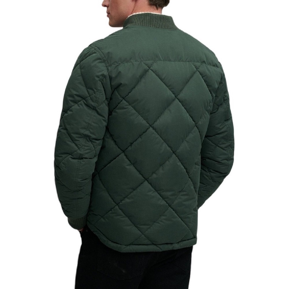 SUPERDRY DIAMOND QUILT JACKET ΜΠΟΥΦΑΝ ΑΝΔΡΙΚΟ FOREST GREEN