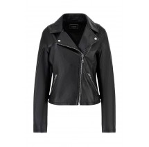 GUESS ES REAL LEATHER MOTO JKT ΜΠΟΥΦΑΝ ΓΥΝΑΙΚΕΙΟ BLACK