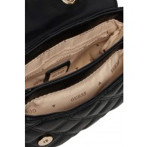 GUESS GIULLY II MINI 2 COMP CVRT FLP ΤΣΑΝΤΑ ΓΥΝΑΙΚΕΙΑ BLACK