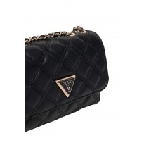 GUESS GIULLY II MINI 2 COMP CVRT FLP ΤΣΑΝΤΑ ΓΥΝΑΙΚΕΙΑ BLACK