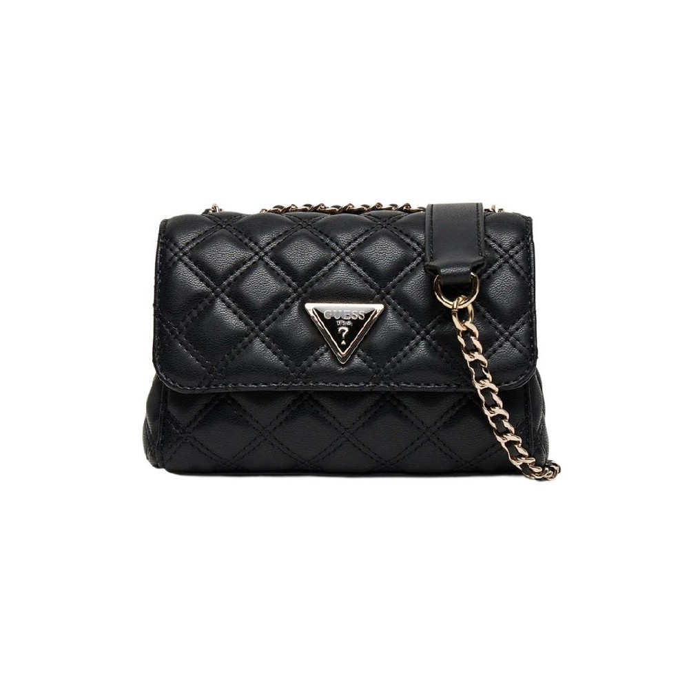 GUESS GIULLY II MINI 2 COMP CVRT FLP ΤΣΑΝΤΑ ΓΥΝΑΙΚΕΙΑ BLACK