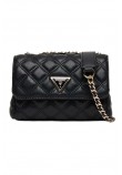 GUESS GIULLY II MINI 2 COMP CVRT FLP ΤΣΑΝΤΑ ΓΥΝΑΙΚΕΙΑ BLACK