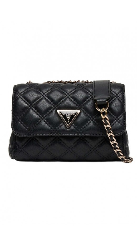 GUESS GIULLY II MINI 2 COMP CVRT FLP ΤΣΑΝΤΑ ΓΥΝΑΙΚΕΙΑ BLACK