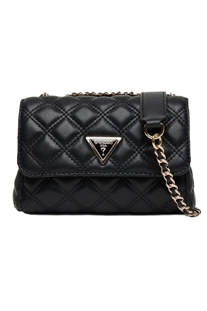 GUESS GIULLY II MINI 2 COMP CVRT FLP ΤΣΑΝΤΑ ΓΥΝΑΙΚΕΙΑ BLACK