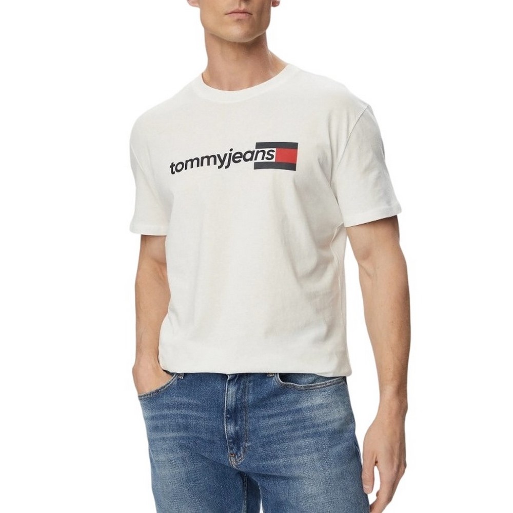 TOMMY JEANS REG ENTRY DNA T-SHIRT ΜΠΛΟΥΖΑ ΑΝΔΡΙΚΗ ECRU