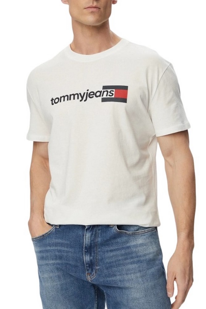 TOMMY JEANS REG ENTRY DNA T-SHIRT ΜΠΛΟΥΖΑ ΑΝΔΡΙΚΗ ECRU
