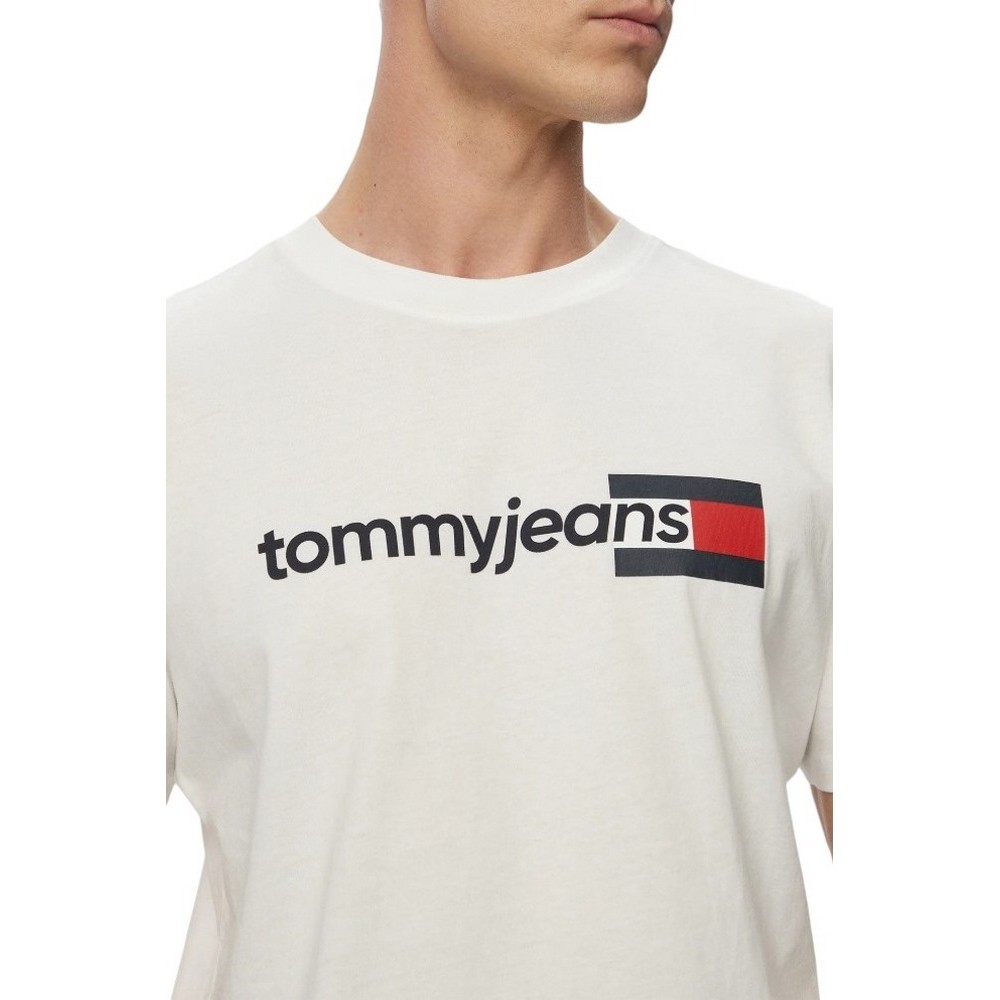 TOMMY JEANS REG ENTRY DNA T-SHIRT ΜΠΛΟΥΖΑ ΑΝΔΡΙΚΗ ECRU