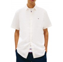 TOMMY JEANS REG SEERSUCKER SHIRT EXT ΠΟΥΚΑΜΙΣΟ ΚΟΝΤΟΜΑΝΙΚΟ ΑΝΔΡΙΚΟ OFF WHITE