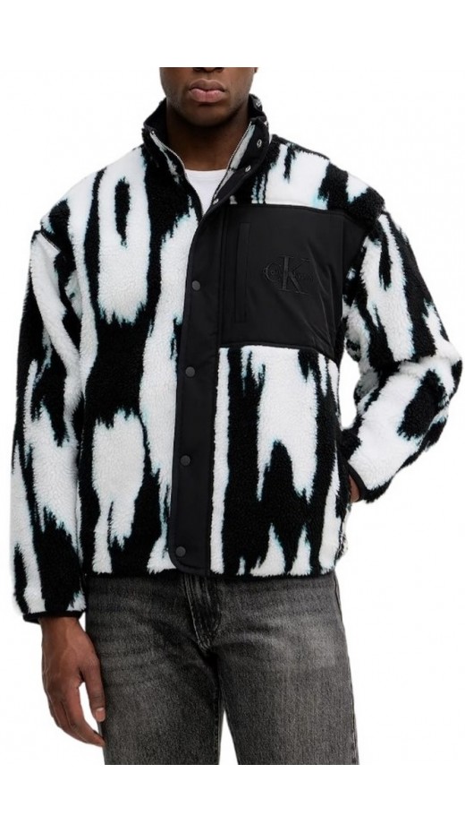 CALVIN KLEIN JEANS LS JACQUARD 3 SHERPA JACKET ΜΠΟΥΦΑΝ ΑΝΔΡΙΚΟ BLACK