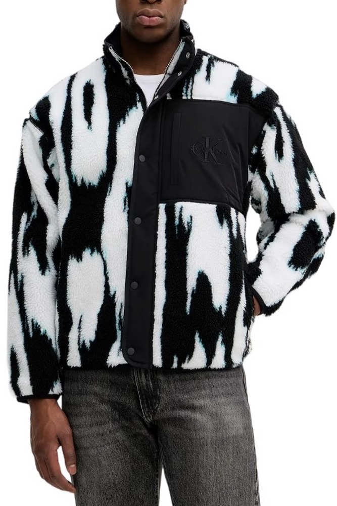 CALVIN KLEIN JEANS LS JACQUARD 3 SHERPA JACKET ΜΠΟΥΦΑΝ ΑΝΔΡΙΚΟ BLACK