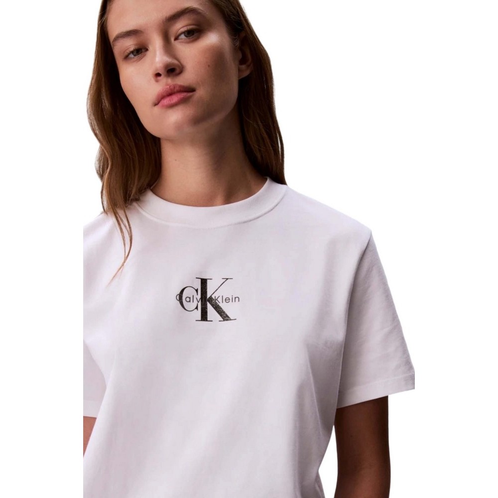 CALVIN KLEIN JEANS 20S CLASSIC LOGO T-SHIRT ΜΠΛΟΥΖΑ ΓΥΝΑΙΚΕΙΑ BRIGHT WHITE