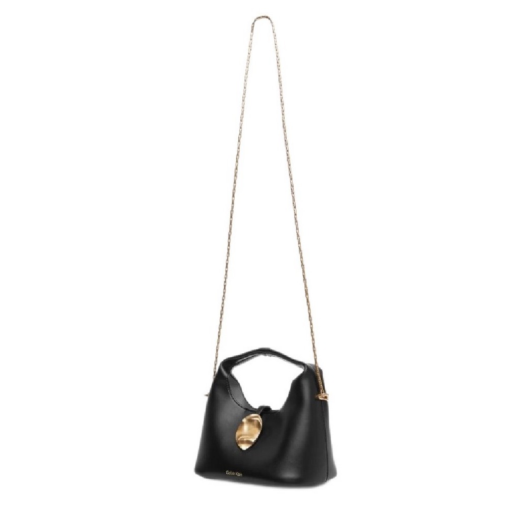 CALVIN KLEIN STONE LOCK SLOUCHY CROSSBODY B ΤΣΑΝΤΑ ΓΥΝΑΙΚΕΙΑ BLACK