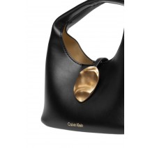 CALVIN KLEIN STONE LOCK SLOUCHY CROSSBODY B ΤΣΑΝΤΑ ΓΥΝΑΙΚΕΙΑ BLACK