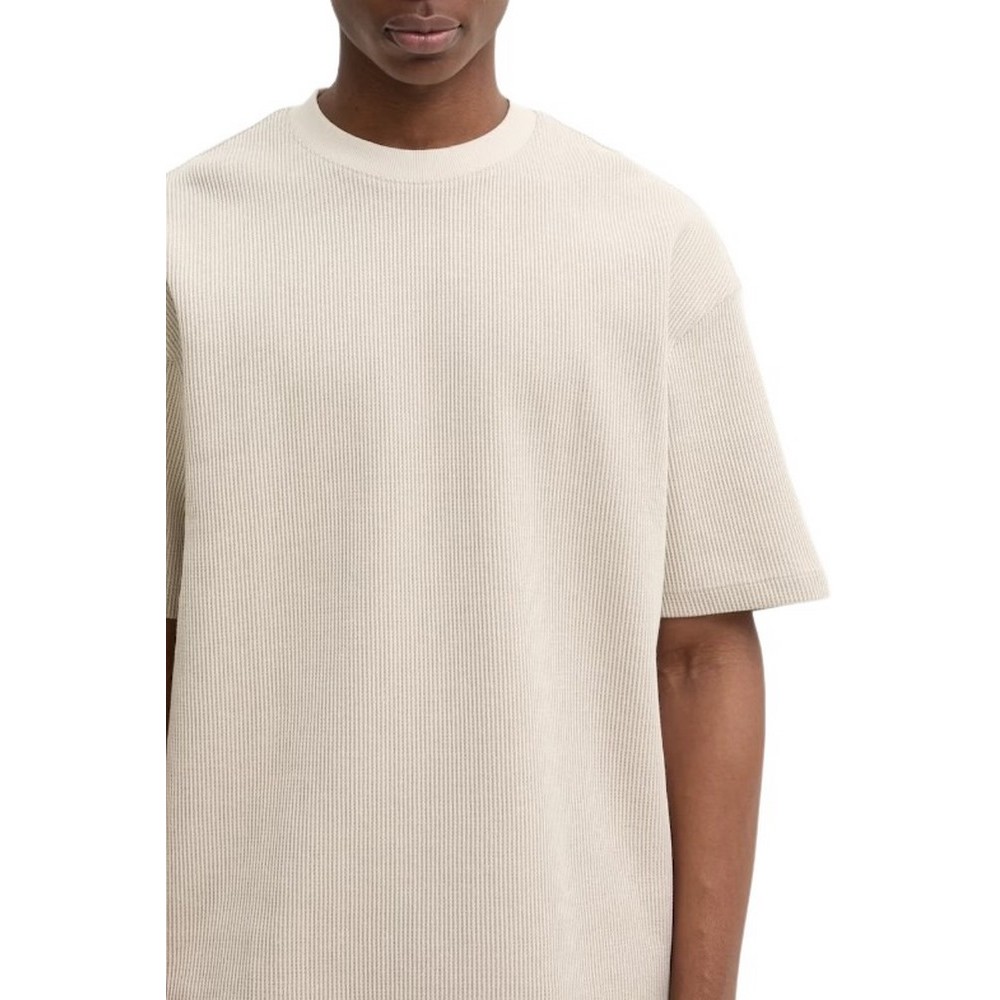 HUGO BOSS JERSEY NUWAFFLE T-SHIRT ΜΠΛΟΥΖΑ ΑΝΔΡΙΚΗ BEIGE