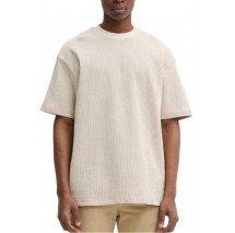 HUGO BOSS JERSEY NUWAFFLE T-SHIRT ΜΠΛΟΥΖΑ ΑΝΔΡΙΚΗ BEIGE
