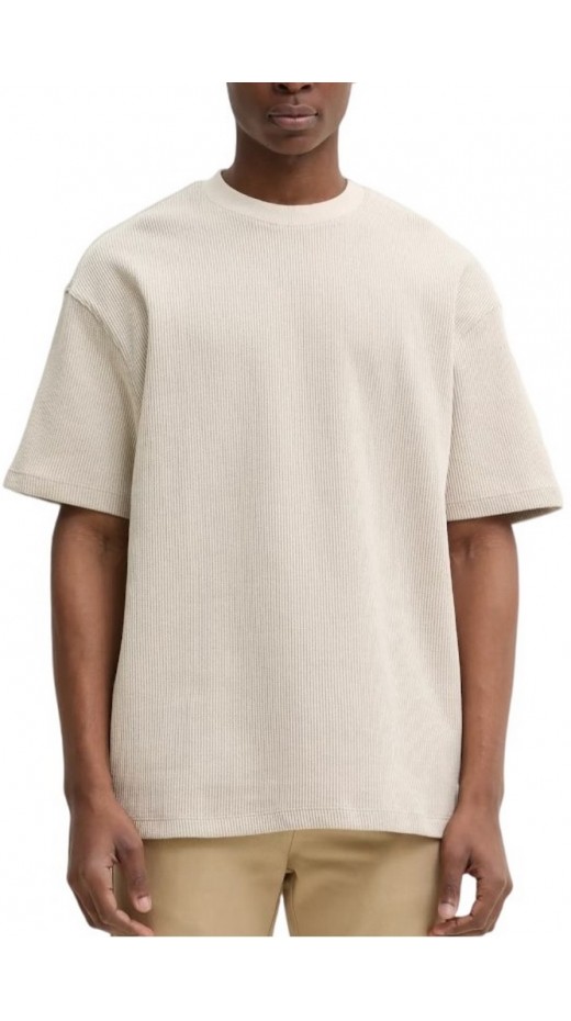 HUGO BOSS JERSEY NUWAFFLE T-SHIRT ΜΠΛΟΥΖΑ ΑΝΔΡΙΚΗ BEIGE