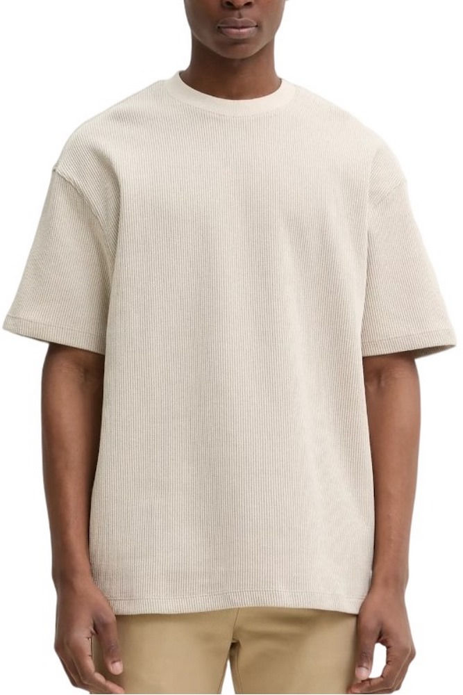 HUGO BOSS JERSEY NUWAFFLE T-SHIRT ΜΠΛΟΥΖΑ ΑΝΔΡΙΚΗ BEIGE