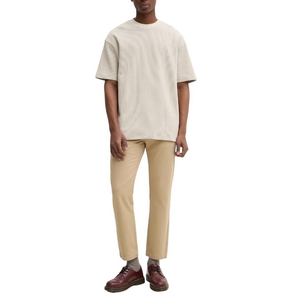 HUGO BOSS JERSEY NUWAFFLE T-SHIRT ΜΠΛΟΥΖΑ ΑΝΔΡΙΚΗ BEIGE