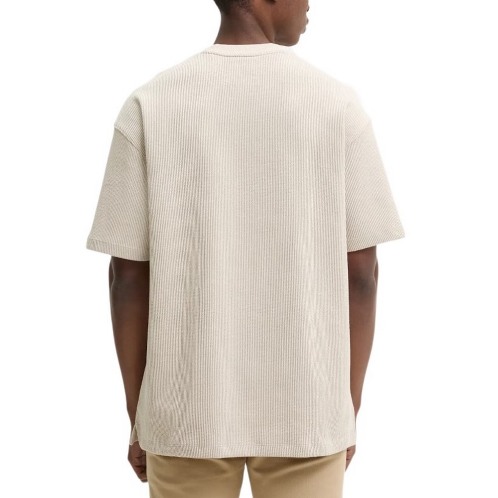 HUGO BOSS JERSEY NUWAFFLE T-SHIRT ΜΠΛΟΥΖΑ ΑΝΔΡΙΚΗ BEIGE