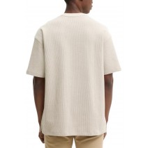 HUGO BOSS JERSEY NUWAFFLE T-SHIRT ΜΠΛΟΥΖΑ ΑΝΔΡΙΚΗ BEIGE