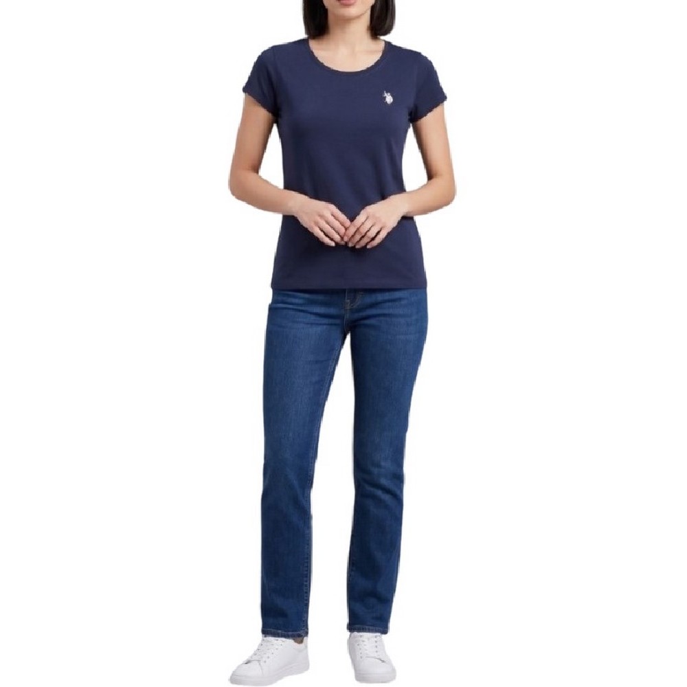 U.S.POLO LUCY 000270 CH3D SS T-SHIRT ΜΠΛΟΥΖΑ ΓΥΝΑΙΚΕΙΑ NAVY