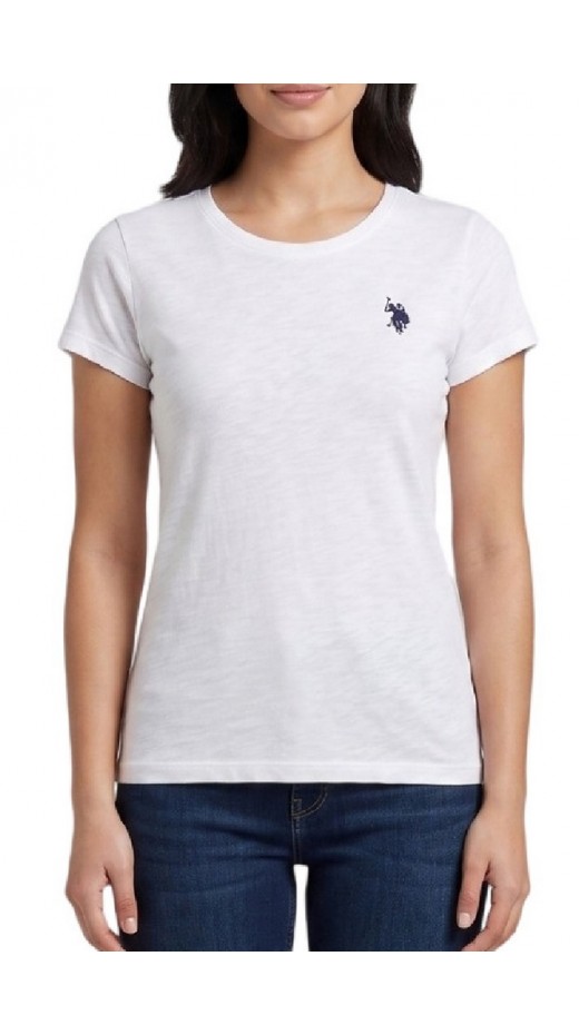 U.S.POLO LUCY 000270 CH3D SS T-SHIRT ΜΠΛΟΥΖΑ ΓΥΝΑΙΚΕΙΑ WHITE