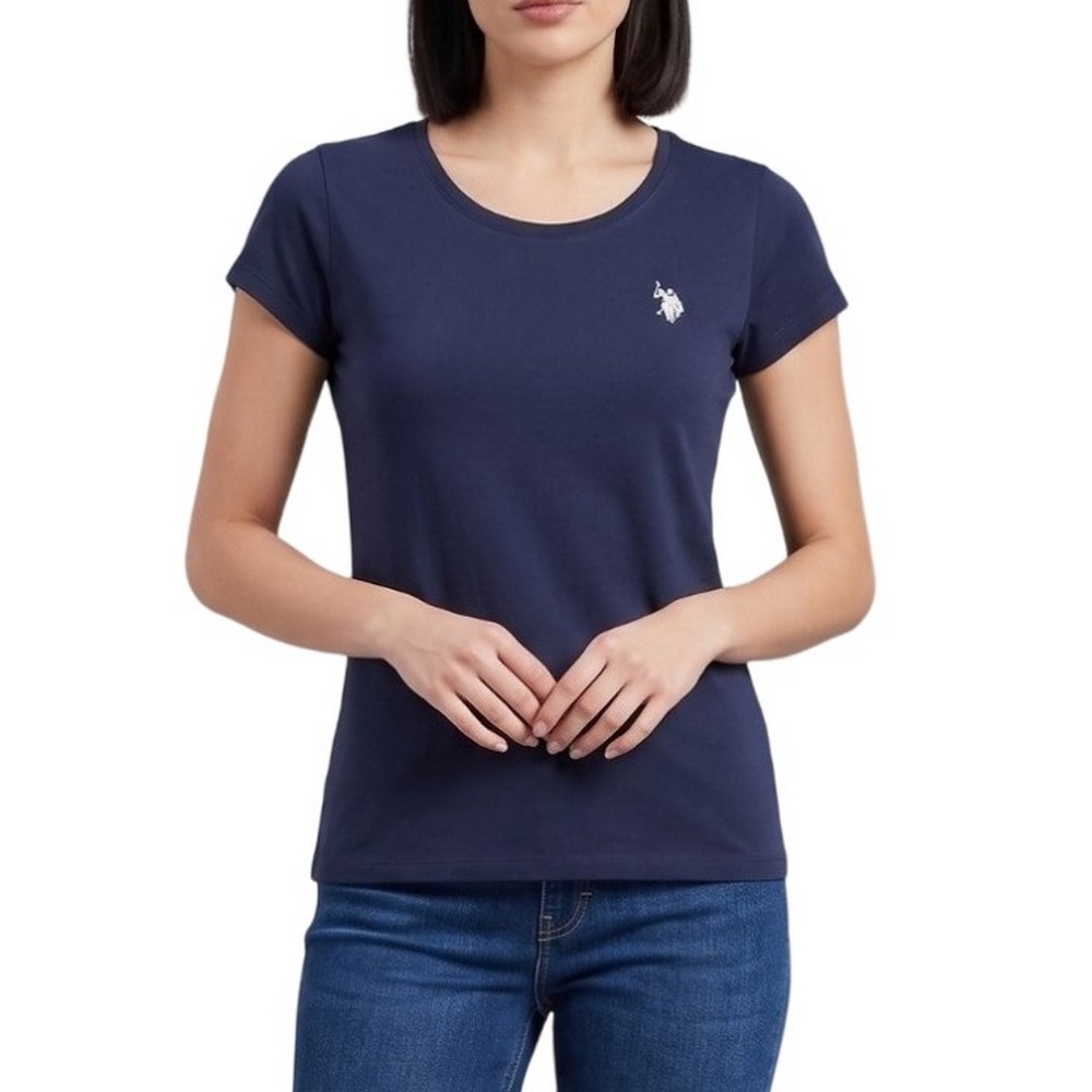 U.S.POLO LUCY 000270 CH3D SS T-SHIRT ΜΠΛΟΥΖΑ ΓΥΝΑΙΚΕΙΑ NAVY