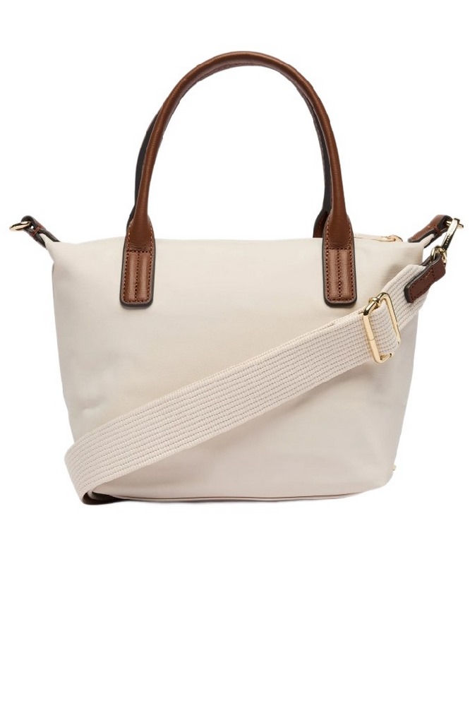 TOMMY HILFIGER POPETTE MINI TOTE ΤΣΑΝΤΑ ΓΥΝΑΙΚΕΙΑ CREAMY WHITE
