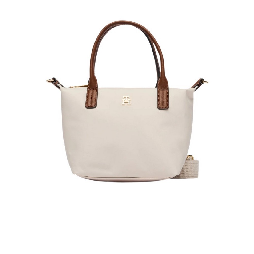 TOMMY HILFIGER POPETTE MINI TOTE ΤΣΑΝΤΑ ΓΥΝΑΙΚΕΙΑ CREAMY WHITE